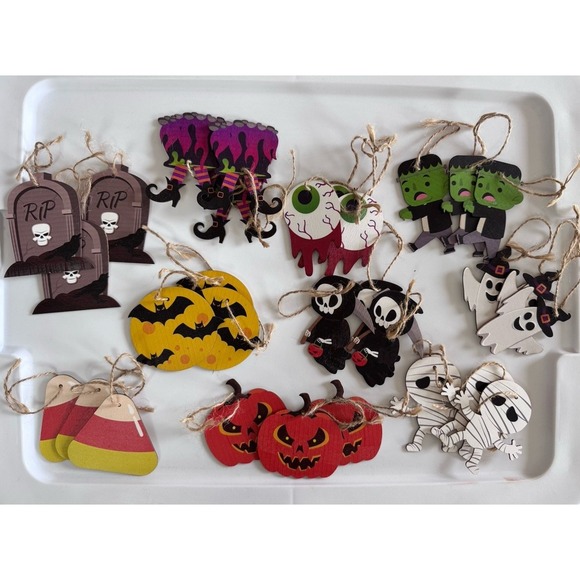 The Unbranded Brand Other - 30Pcs Halloween Wooden Hanging Ornaments, Tree Decorations With 30 pcs New